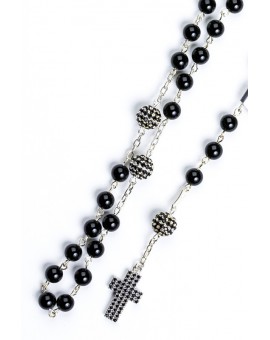 Pearl and Strass Sterling Silver Rosary