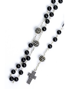 Pearl and Strass Sterling Silver Rosary 2
