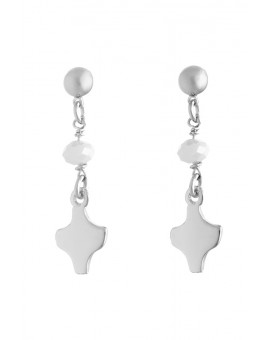 Silver White Crystal Earrings