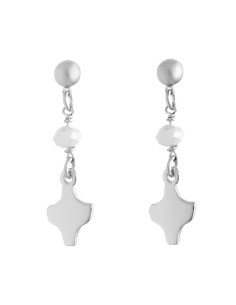 Silver White Crystal Earrings