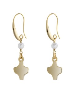Gold White Crystal Earrings Gold White Crystal Earrings