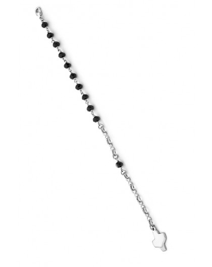 Crystal Bracelet with Design Crucifix - White