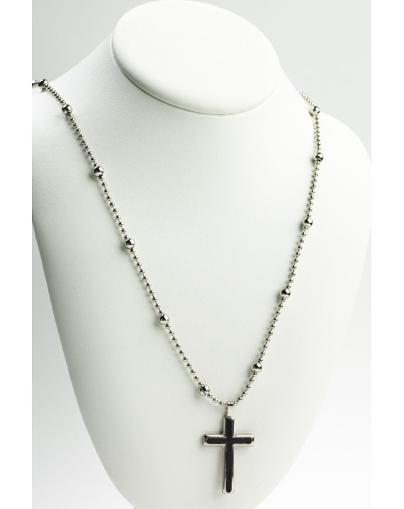 Metal Necklace Black Crucifix