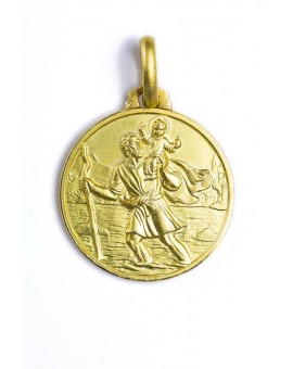St. Christopher gold plated medal