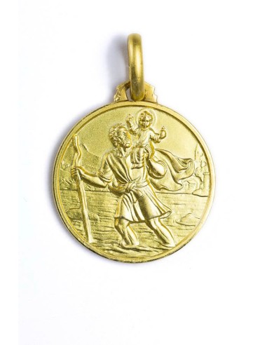 St. Christopher gold plated medal