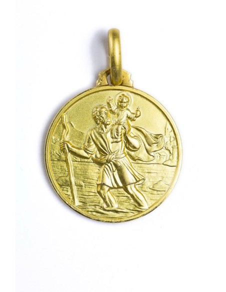 Gold Plated St. Christopher Medal