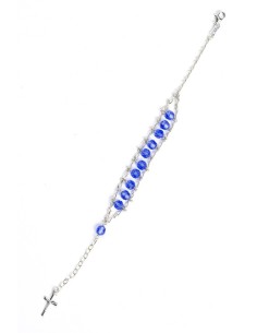Double Chain Swarowski Blue Crystal Rosary Bracelet Double Chain Swarowski Blue Crystal Rosary Bracelet
