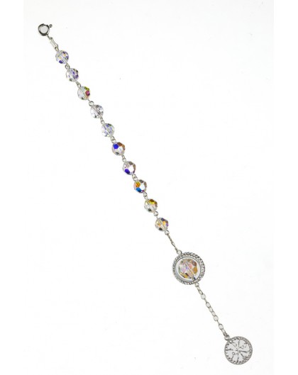 Swarowski Clear Crystal with Strass Ring Rosary Bracelet