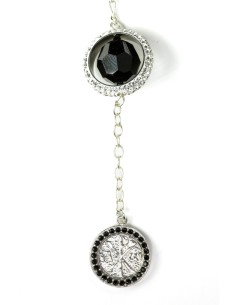 Swarowski Black Crystal with Strass Ring Rosary Bracelet