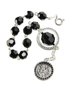 Swarowski Black Crystal with Strass Ring Rosary Bracelet Swarowski Black Crystal with Strass Ring Rosary Bracelet