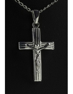 Sterling Silver Stripes Crucifix with chain Sterling Silver Stripes Crucifix with chain