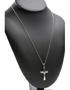 Sterling Silver Stripes Crucifix with chain Sterling Silver Stripes Crucifix with chain