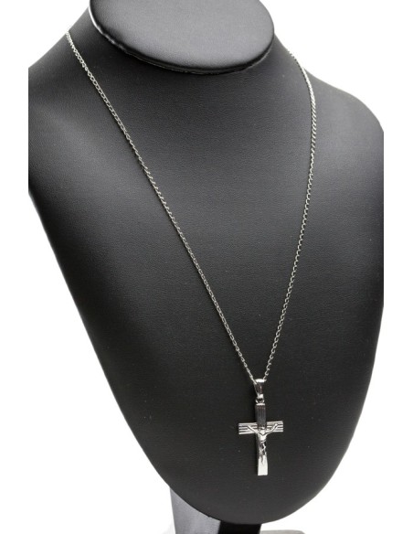Sterling Silver Stripes Crucifix with chain Sterling Silver Stripes Crucifix with chain
