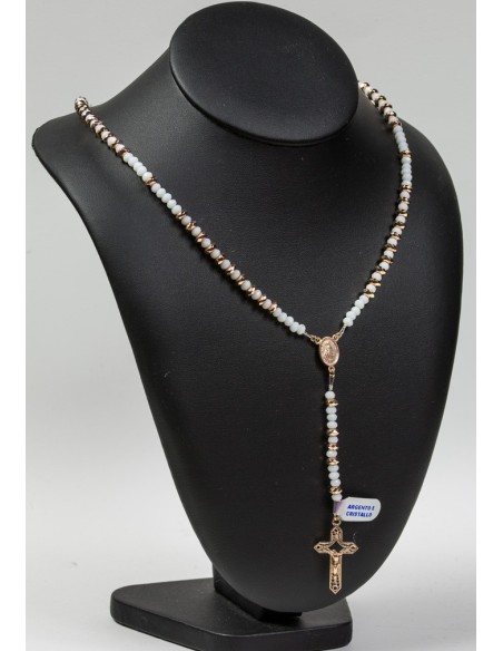 Blue Crystal and Silver Pink Gold Plated Blue Crystal and Silver Pink Gold Plated