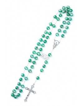Green Murano glass Rosary