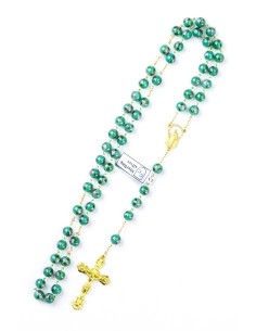 Green Murano Glass Rosary 6mm Gold Plated