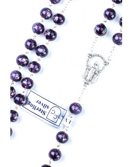 Violet Murano Glass Rosary 6mm