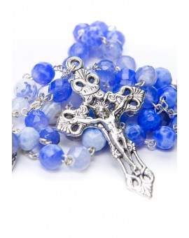 Sky Blue Variegate Agate Rosary