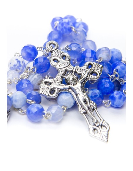 Sky Blue Variegate Agate Rosary Sky Blue Variegate Agate Rosary