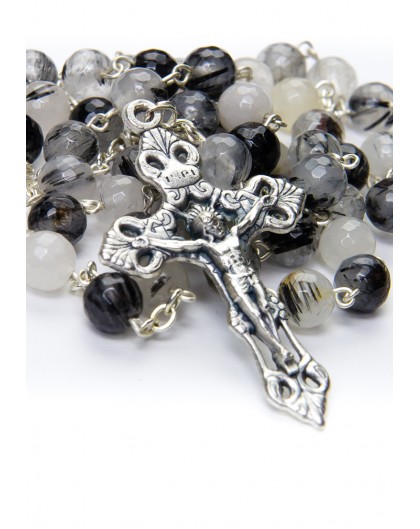 Faceted Translucent Variegate Agate Rosary
