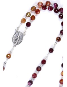 Cornelian Faceted Variegate Rosary 6mm beads Cornelian Faceted Variegate Rosary 6mm beads