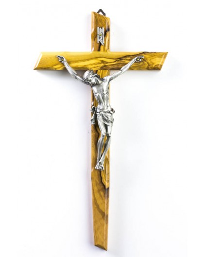 Olive Wood Crucifix diagonal cut