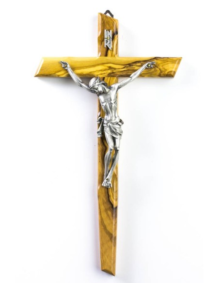 Olive Wood Crucifix diagonal cut Olive Wood Crucifix diagonal cut