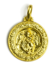 Gold Plated Della Robbia Our Lady Medal