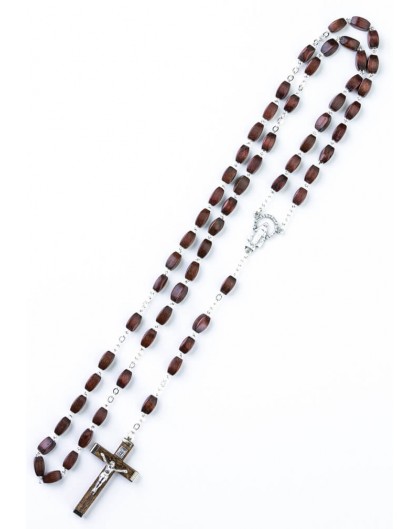 Dark wood faceted Rosary