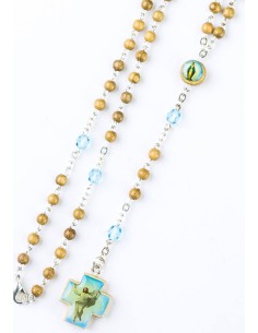 Wood and green Glass Rosary Wood and green Glass Rosary