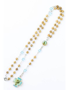 Wood and green Glass Rosary Wood and green Glass Rosary