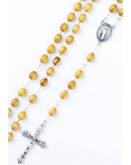 Ulive wood Rosary with metal Crucifix
