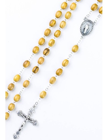 Ulive wood Rosary with metal Crucifix