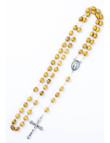 Ulive wood Rosary with metal Crucifix