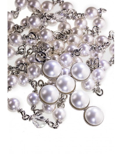 Circle Pearls Crucifix - Pearls and Swarovski Neclace