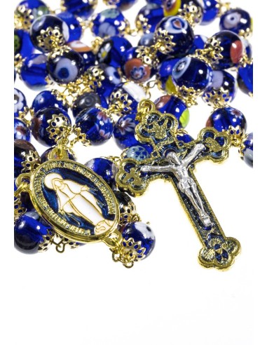 Italian Murano Glass Bead Rosary Z-VMOSAICO