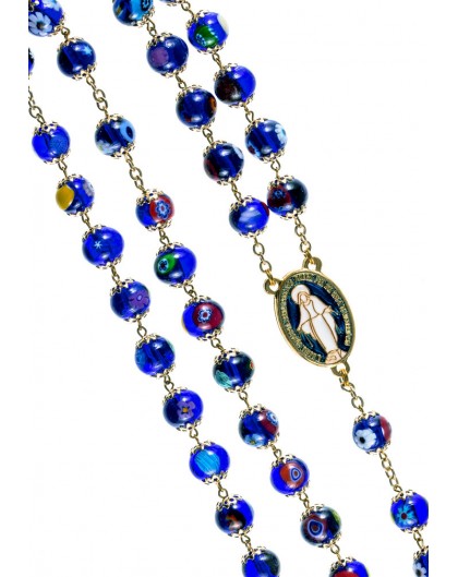 Italian Murano Glass Bead Rosary Z-VMOSAICO