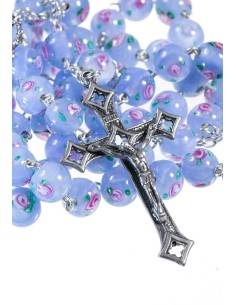 Sky Blue Murano Glass Rosary 