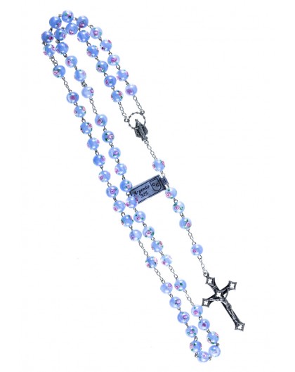 Sky Blue Murano Glass Rosary 