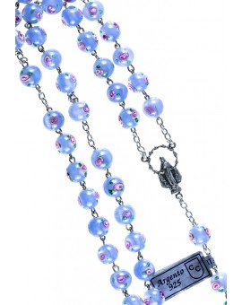 Sky Blue Murano Glass Rosary 