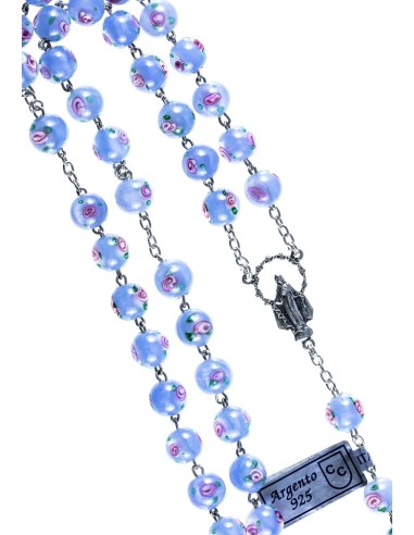Sky Blue Murano Glass Rosary 