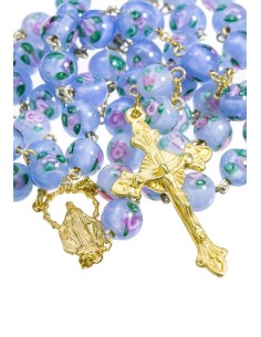Sky Blue Murano Glass Rosary 6mm Gold Plated Sky Blue Murano Glass Rosary 6mm Gold Plated
