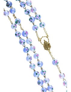 Sky Blue Murano Glass Rosary 6mm Gold Plated Sky Blue Murano Glass Rosary 6mm Gold Plated