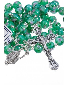 Green Murano Glass Rosary 6mm