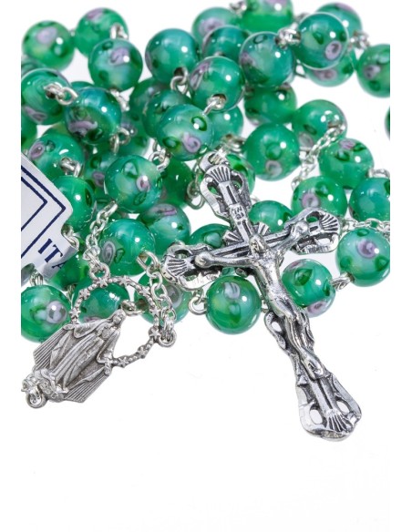 Green Murano Glass Rosary 6mm