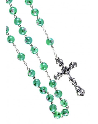 Green Murano Glass Rosary 6mm