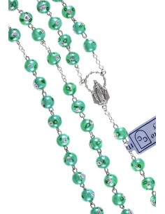 Green Murano Glass Rosary 6mm