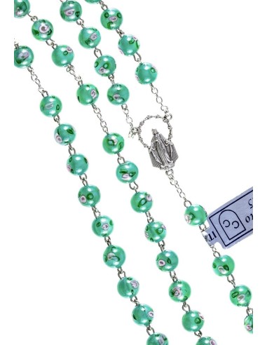 Green Murano Glass Rosary 6mm