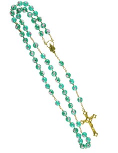 Green Murano Glass Rosary shine Gold Plated Green Murano Glass Rosary shine Gold Plated