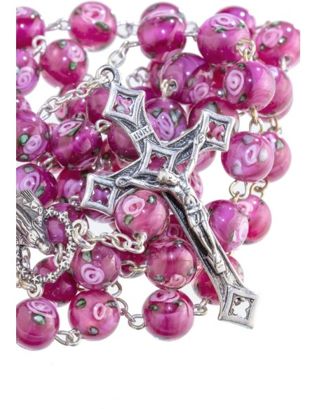 Rose Murano Glass Rosary